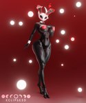 2_horns 5_fingers anthro areola big_breasts biped black_body black_eyes breasts bunny_costume clothing costume female fingers heart_symbol horn nipples pink_areola pink_nipples red_heart solo standing text white_head eclipse3d samzan_(modeler) hollow_knight team_cherry hornet_(hollow_knight) arthropod 2025 artist_name digital_media_(artwork) english_text hi_res