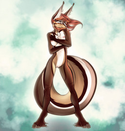 anthro breasts covering covering_self eyewear female genitals glasses nude solo tail vulva wind rafflone canid canine fennec_fox fox mammal true_fox 2011 hi_res