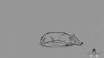 16:9 animator617 canid canine dark drawing fox hi_res mammal monochrome sleeping solo widescreen