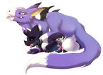 andromorph_(lore) anthro anthro_on_feral anthro_penetrated avoid_posting balls bandai_namco bestiality black_body bodily_fluids cum cum_in_ass cum_inside cum_while_penetrated cumshot digimon digimon_(species) dorumon duo ejaculation erection feral feral_penetrating feral_penetrating_anthro fur gammamon genital_fluids genitals green_eyes kuroigammamon male male/male male_penetrated male_penetrating male_penetrating_male maleherm_(lore) penetration penis purple_body purple_fur sex x-digimon