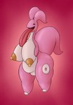 anthro big_breasts black_eyes breasts female fusion genitals huge_breasts long_tongue nipples pink_body pokemon_fusion pussy solo tail tongue yellow_nipples jovi_cap nintendo pokemon generation_1_pokemon generation_6_pokemon goodra hybrid lickitung pokemon_(species) hi_res