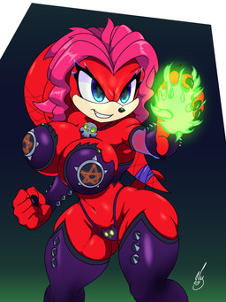 anthro armor big_breasts bikini_armor black_nails blue_eyes breasts clothed clothing colored_nails dreadlocks female jewelry magic_user nails necklace solo unconvincing_armor barely_sly archie_comics sega sonic_the_hedgehog_(archie) sonic_the_hedgehog_(comics) sonic_the_hedgehog_(series) lien-da echidna mammal monotreme 2023 3:4 digital_media_(artwork) hi_res