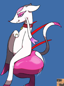 collar crouching digit_ring eyeliner female fur jewelry looking_at_viewer makeup motion_lines pink_eyes ring simple_background smile solo tail tongue tongue_out twerking wedding_ring reallydarkandwindie nintendo pokemon pokemon_mystery_dungeon spike_chunsoft wanderlust misu_nox generation_5_pokemon mammal mienshao pokemon_(species) shiny_pokemon hi_res