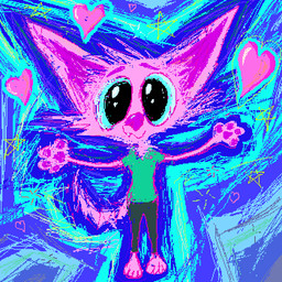anthro blue_eyes bright_colors chibi clothing fur green_clothing green_shirt green_t-shirt green_topwear heart_symbol male pink_body pink_fur shirt solo t-shirt topwear demensa canid canine canis domestic_dog mammal 1:1 2019 colorful_theme digital_media_(artwork) full-length_portrait pixel_(artwork) portrait
