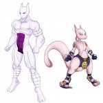 anthro biped duo fusion male muscular simple_background what white_background nelsonnoir jojo's_bizarre_adventure nintendo pokemon killer_queen felid generation_1_pokemon legendary_pokemon mammal mewtwo pokemon_(species) stand_(jjba) digital_media_(artwork) full-length_portrait hi_res meme portrait