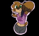 anthro clothing crop_top female left-handed navel shirt solo stylus topwear spinater rina_von_dan deer mammal 2017 alpha_channel hi_res