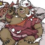 anthro biped brown_body brown_fur fur male overweight overweight_anthro overweight_male sitting solo waniharu sdorica dagger_(sdorica_sunset) karnulla bear mammal 1:1 2018 hi_res