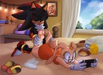 absurd_res aged_up anthro bed bedroom bedroom_background bodily_fluids chao_(sonic) cheese_the_chao chili_dog chips_(food) cream_the_rabbit cum cum_on_feet duo eulipotyphlan feet female food foot_fetish foot_play footjob furniture gaming genital_fluids genitals hedgehog hi_res hot_dog lagomorph leporid male male/female mammal nintendo nintendo_switch orgasm palegarbo penis photo playing_video_game rabbit scut_tail sega sex shadow_the_hedgehog shoes_removed short_tail socks_removed soles sonic_the_hedgehog_(series) tail tails_doll toes voyeur