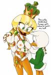 age_difference anthro beak breasts crown duo female genitals headgear jewelry larger_female male mature_anthro mature_female necklace nipples non-mammal_nipples older_female pussy ring size_difference smaller_male text young young_anthro younger_male drockdraw disney ducktales ducktales_(2017) goldie_o'gilt louie_duck anatid anseriform avian bird duck english_text