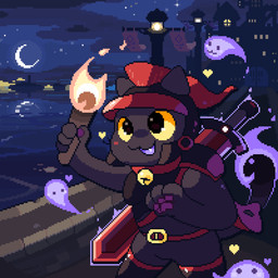 4_fingers :3 ambiguous_gender anthro armor bell bell_collar belt big_eyes black_body black_clothing black_eyes black_helmet black_legwear black_thigh_highs black_topwear bottomless broadsword building cape closed_smile clothed clothing cloud collar colored_fire crescent_moon detailed_background enchanted_weapon featureless_crotch fingers fire flaming_tail floating front_view furgonomic_headwear furgonomics glowing_blade glowing_sword glowing_weapon group happy heart_reaction holding_object holding_torch jingle_bell jingle_bell_collar legwear melee_weapon moon mouth_closed mouthless multicolored_clothing multicolored_legwear multicolored_thigh_highs open_mouth open_smile outside pawpads paws purple_body purple_fire purple_pawpads purple_tongue red_belt red_cape red_clothing red_collar red_helmet red_legwear red_thigh_highs reflection sky smile snaggle_tooth standing star starry_sky sword sword_on_back tail thigh_highs three-quarter_view tongue topwear torch two_tone_clothing two_tone_helmet two_tone_legwear two_tone_thigh_highs unconvincing_armor warrior water weapon weapon_on_back whiskers geomecs domestic_cat felid feline felis mammal spirit 1:1 2025 cel_shading digital_media_(artwork) hi_res pixel_(artwork) portrait shaded three-quarter_portrait
