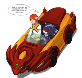 anthro car driving driving_car duo female hair male red_hair vehicle joeadok sega sonic_the_hedgehog_(series) mephiles_the_dark princess_elise_the_third human mammal