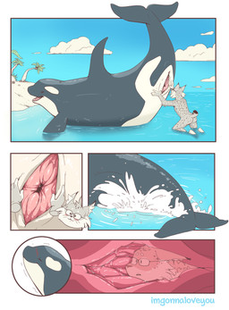 animal_genitalia animal_vulva anthro anthro_on_feral anus beach bestiality black_body black_fur black_skin blush bodily_fluids cetacean_genitalia cetacean_vulva cloud countershading detailed_background disembodied_hand duo eyes_closed eyewear female female_pred feral fully_inside fur genital_fluids genitals glasses grey_body grey_fur head_insertion internal interspecies larger_female larger_feral living_insertion male male/female male_prey multicolored_body multicolored_fur multicolored_skin open_mouth outside palm_tree partially_submerged pink_anus pink_vulva plant sea seaside size_difference sky smaller_anthro smaller_male smile spread_vulva spreading tree two_tone_body two_tone_skin unbirthing vaginal vaginal_fluids vore vulva water white_body white_fur white_skin imgonnaloveyou synx_(synxthelynx) aquatic cetacean dolphin felid feline lynx mammal oceanic_dolphin orca toothed_whale 2021 absurd_res digital_media_(artwork) hi_res sequence