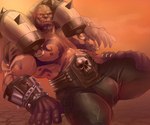 biceps bulge duo fangs humanoid_pointy_ears male muscular muscular_humanoid muscular_male nipples pecs pointy_ears solo tattoo teeth vein veiny_muscles benzy_(artist) blizzard_entertainment warcraft garrosh_hellscream humanoid orc