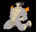 2015 abs alpha_channel anso/rez anthro anthrofied balls biceps biped bound darkened_genitalia facial_hair flaccid foreskin generation_5_pokemon genitals hair hands_behind_back hi_res horn humanoid_genitalia humanoid_penis kneeling legendary_pokemon male muscular muscular_anthro muscular_male nintendo nude pecs penis pokemon pokemon_(species) pokemorph simple_background solo submissive submissive_male teeth terrakion transparent_background watermark