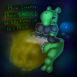 ambiguous_gender clothed clothing dialogue diaper earth fart fart_cloud feces feet macro oblivious open_mouth planet pooping simple_background size_difference soiled_diaper soiling solo space terra_macro text tongue unclean_diaper used_diaper wearing_diaper inactivelime alien digital_media_(artwork) english_text hi_res