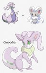 ambiguous_gender beady_eyes big_ears closed_smile feral fur glistening glistening_eyes green_eyes grey_body grey_fur mouth_closed purple_body simple_background smile solo white_background white_body white_fur milk-jug nintendo pokemon cinccino generation_5_pokemon generation_6_pokemon goodra hybrid pokemon_(species) hi_res multiple_images