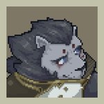 anthro border clothed clothing male solo yellow_border mendobear final_fantasy final_fantasy_xiv square_enix fan_character felid hrothgar mammal 1:1 bust_portrait digital_media_(artwork) hi_res pixel_(artwork) portrait