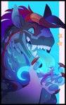 anthro duo extreme_size_difference fur glowing horn long_tongue mane open_mouth size_difference tail tongue sharkbossart mythology haloren nylla dragon felkin furred_dragon furred_scalie mythological_creature mythological_scalie scalie hi_res