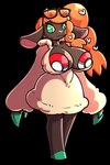 anthro anthrofied big_breasts big_ears breasts eyewear eyewear_on_head female fur huge_breasts pasties solo sunglasses sunglasses_on_head wool_(fur) sachasketchy nintendo pokemon sonia_(pokemon) generation_8_pokemon pokemon_(species) wooloo absurd_res alpha_channel hi_res