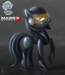 female feral grey_eyes looking_at_viewer machine quadruped solo tail raikoh-illust bioware electronic_arts hasbro mass_effect my_little_pony edi_(mass_effect) equid equine horse mammal pony robot crossover