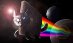 2011 5:3 ambiguous_gender detailed_background digital_media_(artwork) domestic_cat felid feline felis feral flying food food_creature hi_res hybrid kingaby lens_flare mammal meme nyan_cat nyan_cat_(copyright) open_mouth planet pop-tarts quadruped rainbow rainbow_trail realistic solo space spacescape star tail wallpaper