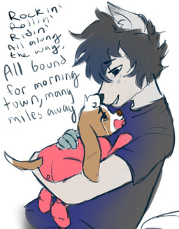 ambiguous_gender anthro baby_bodysuit bodily_fluids clothing crying dipstick_ears dipstick_tail duo ear_markings fur hair markings multicolored_ears onesie pacifier shirt sitting snapsuit sobbing tail tail_markings tears text topwear young young_anthro monsterbunny gally_(monsterbunny) canid canine canis domestic_dog mammal 2016 archived_source digital_drawing_(artwork) digital_media_(artwork) english_text