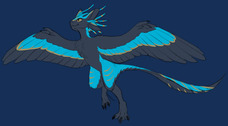 anthro black_body black_feathers black_wings blue_body blue_feathers blue_wings feathers female looking_forward markings multicolored_body multicolored_feathers multicolored_wings no_sclera running solo spread_wings wings yellow_eyes yellow_markings libertades eili_(k'braid) avali alpha_channel