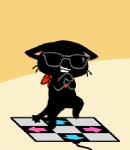 ambiguous_gender anthro clothing dancing eyewear grin kerchief rhythm_game smile solo teeth samantha_whitten bemani dance_dance_revolution gangnam_style konami the_gamercat gamercat_(character) domestic_cat felid feline felis mammal animated frame_by_frame low_res meme short_playtime thumbnail