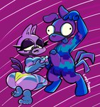 anthro balls breasts chibi duo erection female genitals male male/female nipples penis pinata purple_background purple_body simple_background tongue tongue_out lonely_possum epic_games fortnite loot_llama_(fortnite) camelid llama mammal hi_res