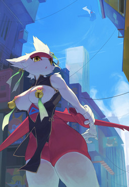 anthro anthrofied areola breasts clothed clothing detailed_background ear_piercing female female_anthro genitals legwear nipple_piercing nipples partially_clothed piercing pink_areola pink_nipples red_body solo_focus stockings vulva yellow_eyes fuli_jeffery mythology nintendo pokemon dragon generation_3_pokemon latias latios legendary_pokemon mythological_creature mythological_scalie pokemon_(species) scalie absurd_res hi_res