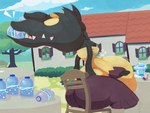 ambiguous_gender anthro big_butt biped butt chair drinking drinking_soda empty_bottle eyes_closed furniture mega_stone nude overweight soda_bottle solo table shweetmagnet nintendo pokemon generation_3_pokemon generation_6_pokemon mawile mega_evolution mega_mawile pokemon_(species) 2025 4:3 digital_media_(artwork) hi_res shaded
