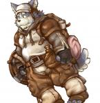 anthro black_eyes blue_body blue_fur bottomwear clothing fur humanoid_hands male multicolored_body multicolored_fur overweight overweight_anthro overweight_male pants shirt simple_background slightly_chubby solo topwear two_tone_body two_tone_fur white_background white_body white_fur nekomarudon tanukimaru canid canine canis domestic_dog mammal 2008