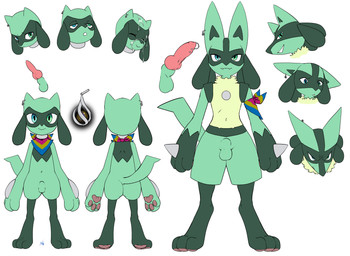 animal_genitalia animal_penis anthro balls biped canine_genitalia canine_penis ear_piercing erection genital_piercing genitals green_body heterochromia knot lgbt_pride male pansexual_pride_colors pawpads penis penis_piercing piercing pride_colors prince_albert_piercing sheath simple_background spikes spikes_(anatomy) tail white_background young young_anthro young_male aogami nintendo pokemon generation_4_pokemon lucario pokemon_(species) riolu absurd_res hi_res model_sheet