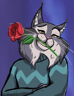 anthro clothed clothing fully_clothed male solo sweater topwear disney zootopia pawbert_lynxley felid feline lynx mammal rose_(disambiguation) hi_res