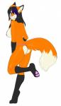 anthro breasts butt clothed clothing female looking_at_viewer nipples panties smile solo topless underwear kitsunewaffles-chan aristeia canid canine fox mammal 2017 dated digital_media_(artwork)