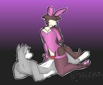 anthro anthro_on_anthro anthro_penetrated anthro_penetrating anthro_penetrating_anthro arts-la-huska beastars breasts canid canine canis cleavage clothed clothed/nude clothed_female_nude_male clothing cowgirl_position domestic_dog duo fake_ears fake_rabbit_ears female female_on_top female_penetrated from_front_position fur garter_straps genitals gradient_background grey_body grey_fur husky interspecies juno_(beastars) male male/female male_on_bottom male_penetrating male_penetrating_female mammal nordic_sled_dog nude on_bottom on_top penetration penile penile_penetration penis penis_in_pussy red_penis sex simple_background spitz vaginal vaginal_penetration wolf