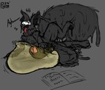 ahegao anthro balls big_balls big_tail bodily_fluids condom excessive_urine genital_fluids genitals goo_body goo_drip goo_string happy huge_balls hyper hyper_balls hyper_genitalia inflation inner_ear_fluff looking_pleasured lying male on_side peeing_in_condom sexual_barrier_device solo tail text tuft urine urine_in_condom urine_inflation watersports pyne changed_(video_game) puro_(changed) canid canine goo_creature mammal english_text hi_res