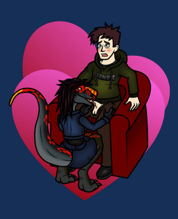 anthro arroused balls black_clothing black_footwear black_shirt black_shoes black_tank_top black_topwear blue_bottomwear blue_clothing blue_eyes blue_jacket blue_skirt blue_topwear blush bone_frill bottomwear brown_body brown_bottomwear brown_clothing brown_feathers brown_hair brown_pants chair claws clothing countershade_face countershade_feet countershade_hands countershade_legs countershade_neck countershade_tail countershading dark_body dark_scales denim denim_bottomwear denim_clothing denim_jacket denim_skirt denim_topwear digitigrade duo facial_markings feather_hair feathers feet fellatio female footwear frill_(anatomy) furniture genitals glistening glistening_eyes green_clothing green_hoodie green_topwear grey_body hair hands_on_legs hands_on_thighs head_markings heart_background heart_symbol hoodie humanoid_genitalia humanoid_penis jacket knee_markings kneeling legwear light_body light_skin lipstick long_feathers long_tail looking_at_another looking_at_partner looking_pleasured makeup male male/female markings miniskirt multicolored_body nylon nylon_clothing nylon_stockings nylons on_chair open_mouth oral pants paws penile penis pseudo_hair raised_tail red_chair red_markings scales sex shirt shoes simple_background sitting sitting_on_chair skirt smile smiling_at_another smiling_at_partner snout tail tail_markings tank_top tapering_tail teeth text text_on_clothing tongue tongue_out topwear translucent translucent_clothing translucent_legwear yellow_eyes yellow_markings janek5 claire_(janek5) janek_(janek5) allosauroid anthrosaur dinosaur human mammal monolophosaurus prehistoric_species reptile saurischian scalie theropod absurd_res alpha_channel hi_res