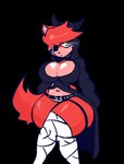 anthro belt big_breasts breasts clothed clothing crossgender eye_patch eyelashes eyewear female hair legwear mtf_crossgender red_hair simple_background solo tail thick_thighs thigh_highs transparent_background yellow_eyes stormkinght five_nights_at_freddy's fredina's_nightclub scottgames fexa_(cryptiacurves) foxy_(fnaf) canid canine fox mammal 2023 alpha_channel digital_media_(artwork)