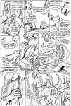2014 anthro anthro_on_anthro balls bessy_(here_there_be_dragons) big_penis bodily_fluids breasts comic cum cum_in_mouth cum_inside dialogue dragon english_text equid equine erection female genital_fluids genitals glans group gustav_(here_there_be_dragons) handjob heart_symbol here_there_be_dragons horse huge_penis hyper hyper_genitalia hyper_penis interspecies karno larger_female lying male male/female mammal monochrome mythological_creature mythological_scalie mythology nipples non-mammal_nipples nude olga_(here_there_be_dragons) on_back open_mouth open_smile orgasm penetration penile penis pussy scalie sex size_difference smaller_male smile sound_effects speech_bubble tail text tongue vein veiny_penis zashy