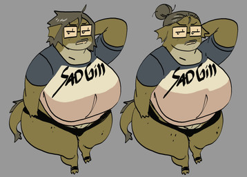 anthro big_breasts big_butt biped breasts butt clothed clothing clothing_lift eyewear feet female female_anthro freckles glasses hair hair_bun huge_breasts huge_butt huge_hips huge_thighs lips messy_hair nerd panties shirt shirt_lift short_hair slightly_chubby slightly_chubby_anthro slightly_chubby_female solo tail teeth thick_lips thick_thighs topwear underwear wide_hips mooncheese dani_(mooncheese) aquatic fish 2024 hi_res