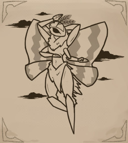 4_arms ambiguous_gender anthro flying multi_arm multi_limb solo 7th-r cocoa_(giik) arthropod insect lepidopteran moth monochrome