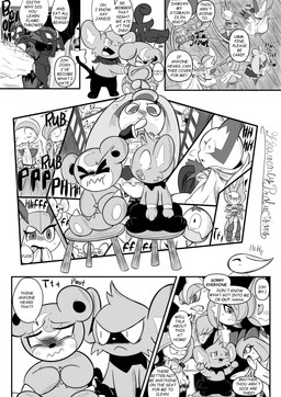 11_panel_comic ambiguous_gender angry anthro apron black_body black_fur black_nose black_text bodily_fluids clenched_teeth clothed clothing container dialogue disgust ellipsis embarrassed empty_eyes exclamation_point eyebrows eyelashes fart female feral fire floor fur furniture group hair holding_object holding_plate looking_at_another looking_back motion_lines mouth_closed open_mouth plate pupils question_mark sitting sitting_on_stool sound_effects speech_bubble stool table tail talking_to_another tears teeth text white_sclera heavenlyproductions hollow_knight_(franchise) nintendo pokemon team_cherry hornet_(hollow_knight) gallade gardevoir generation_1_pokemon generation_2_pokemon generation_3_pokemon generation_4_pokemon generation_5_pokemon generation_6_pokemon generation_7_pokemon generation_9_pokemon kirlia leavanny maushold pikachu pokemon_(species) pumpkaboo shinx steenee teddiursa togekiss turtwig wingull zangoose zoroark 2025 absurd_res comic english_text hi_res monochrome signature