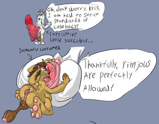 alternate_species anal anthro anthrofied anus balls big_anus big_penis corruption duo ellipsis exclamation_point genitals grotesque grotesque_genitals heart_pupils huge_anus huge_penis hyper hyper_foreskin hyper_genitalia hyper_penis instant_transformation male male/male oral penis prolapse rimming saggy saggy_balls sex text transformation what what_has_magic_done why linebore deltarune undertale_(series) kris_dreemurr ralsei bovid caprine goat mammal 2025 english_description english_text