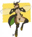 antennae_(anatomy) anthro breasts crown egg female headgear multi_arm multi_limb nipples queen royalty simple_background solo stinger white_background wings dannyg dransvitry arthropod canid canine canis hybrid insect mammal wolf 2017