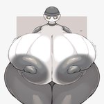 1:1 anthro big_breasts big_butt big_nipples blush blush_lines breast_squish breasts butt female hi_res huge_breasts huge_butt hyper hyper_breasts hyper_butt hyper_nipples lightmizano machine multicolored_body nipples robot short_stack solo squish thick_thighs