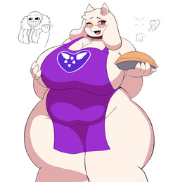 2_horns 4_fingers age_difference anthro anthro_focus apron bare_shoulders belly big_belly big_breasts big_eyes big_mouth_(anatomy) biped black_collar black_eyebrows black_sclera black_text blush blush_lines bone breasts cellphone clothed clothed_humanoid clothed_male clothing collar collar_tag cute_fangs electronics ellipsis eyebrows eyelashes eyeshadow faceless fangs female female_focus fingers floppy_ears food fur fur_tuft gesture glistening glistening_eyes grin grinning_at_viewer group hand_gesture hand_on_breast hand_on_own_breast head_tuft heart_print heart_print_apron heart_symbol holding_food holding_object holding_pie hoodie horn huge_breasts huge_thighs humanoid_hands iris legs_together light_body light_fur looking_at_viewer lop_ears makeup male mature_anthro mature_female mostly_nude mostly_nude_anthro mostly_nude_female multicolored_apron multicolored_clothing no_pupils older_anthro older_female open_mouth open_smile overweight overweight_anthro overweight_female pastry phone pie pink_tongue pointing pointing_at_another pose print_apron print_clothing pupils red_eyes simple_background skeleton skimpy smartphone smile smiling_at_viewer snout standing tan_eyeshadow teeth text thick_thighs thin_eyebrows three-quarter_view tongue topwear trio tuft white_background white_body white_breasts white_ears white_eyes white_fur white_heart white_horn white_sclera wide_hipped_anthro wide_hipped_female wide_hips younger_humanoid younger_male neoarzx16 undertale undertale_(series) sans_(undertale) toriel animate_inanimate animated_skeleton boss_monster_(undertale) bovid caprine goat humanoid mammal soul_(undertale) undead 2026 digital_drawing_(artwork) digital_media_(artwork) english_text hi_res portrait three-quarter_portrait