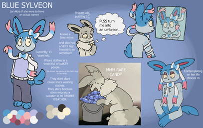 anthro blue_body blue_fur clothing female fur looking_at_mirror looking_at_object mirror nervous ribbons sad simple_background sitting sitting_on_ground solo standing sweater tan_body tan_fur text topwear white_body white_fur yellow_eyes fetus_slurper movieunleashers nintendo pokemon starters_(movieunleashers) akira_(fetusslurper) fan_character eevee eeveelution generation_1_pokemon generation_6_pokemon pokemon_(species) shiny_pokemon sylveon hi_res model_sheet young_(lore)