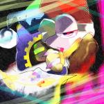 abstract_background duo half-closed_eyes hand_holding looking_at_viewer narrowed_eyes box_xod kirby_(series) nintendo magolor marx_(kirby) alien waddling_head 1:1 2019