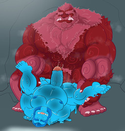 5_fingers 5_toes abs anal anal_penetration balls barazoku beard big_muscles big_penis blue_arms blue_balls blue_body blue_chest blue_feet blue_fingers blue_hands blue_head blue_legs blue_nipples blue_penis blue_toes bodily_fluids body_hair facial_hair feet fingers genital_fluids genitals goo_penis hair horn humanoid_feet humanoid_genitalia humanoid_hands humanoid_on_humanoid humanoid_penetrated humanoid_penetrating humanoid_penetrating_humanoid humanoid_penis humanoid_pointy_ears male male/male male_penetrated male_penetrating male_penetrating_male musclegut muscular muscular_humanoid muscular_male mustache nipples not_furry nude nude_humanoid nude_male pecs penetration penis plantigrade pointy_ears precum pubes red_arms red_body red_chest red_feet red_fingers red_hair red_hands red_legs red_nipples red_penis red_pubes red_skin red_toes sex size_difference spikes spikes_(anatomy) sweat toes tusks chasekit zur'gon_(majinorc) goo_creature goo_humanoid horned_humanoid humanoid orc 2025 hi_res